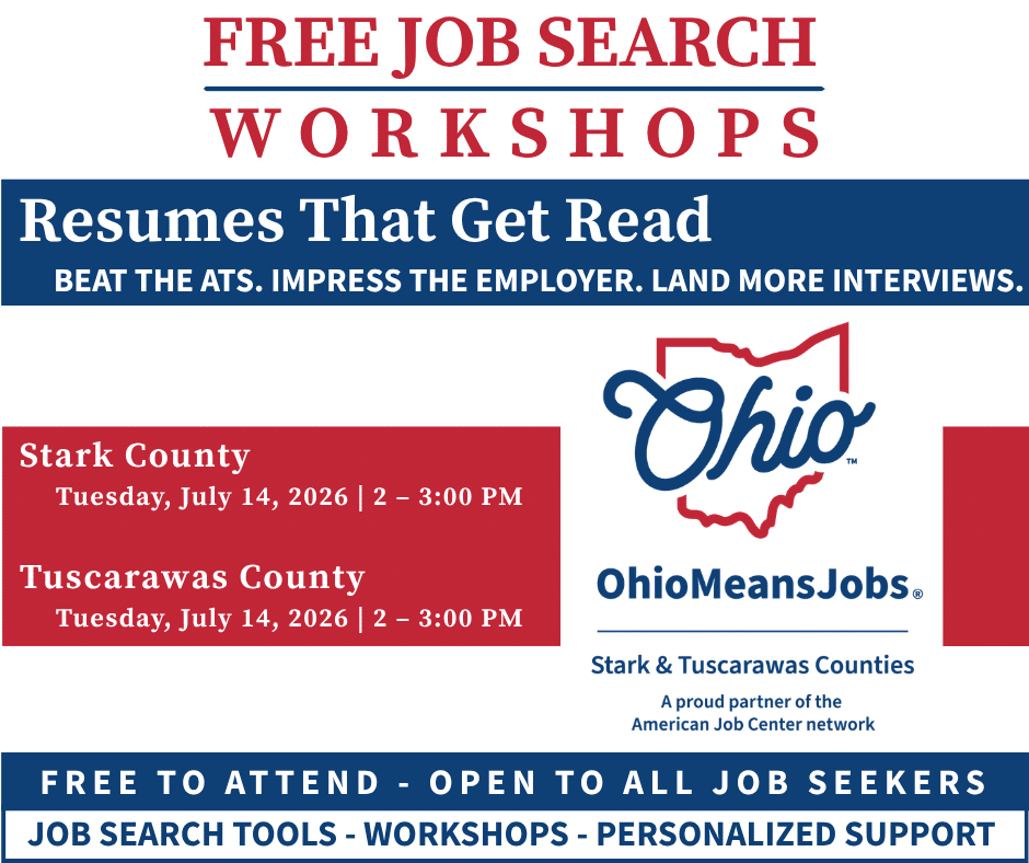 Promotional graphic for the Resumes that get Read job search workshop.