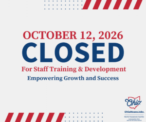Graphic displaying “Closed for Staff Development” with messaging that the office is temporarily closed for team training and will reopen during regular business hours.